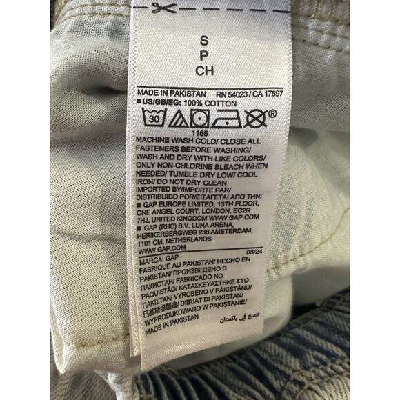 Gap High Rise Pull On Wide Leg Jeans Light Wash Blue Denim Elastic Waist Small - Picture 6 of 14